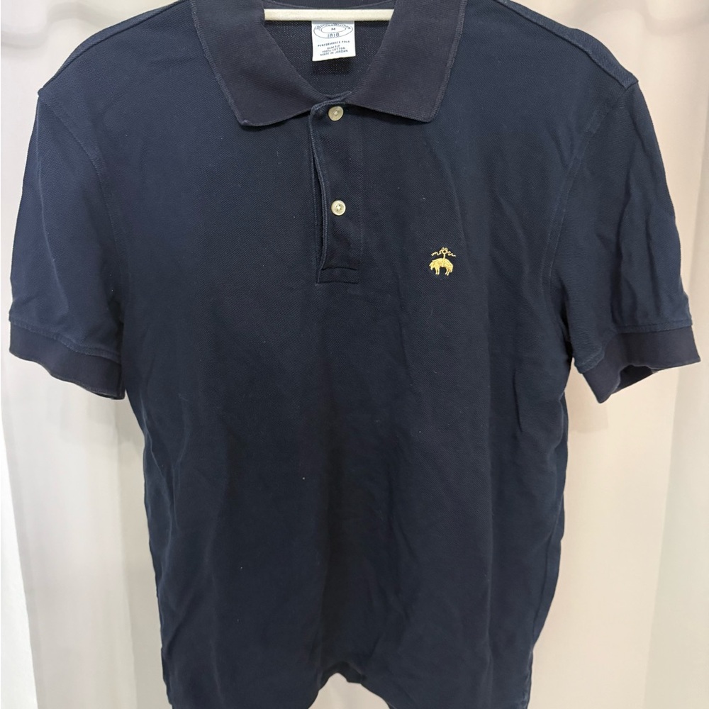 Brooks Brothers Dark Blue Polo with Gold Logo